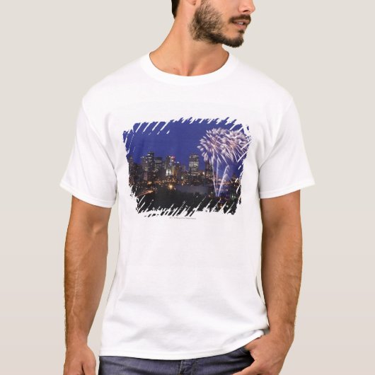 Vuurwerk over de stad t-shirt (Voorkant)