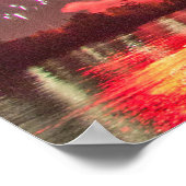 Vuurwerk over het meer van Atwood, Ohio Poster (Hoek)