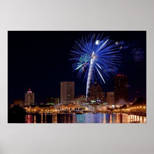 Vuurwerk over Rochester Poster (Voorkant)