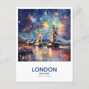 Vuurwerk over Tower Bridge - Londen, Engeland Briefkaart