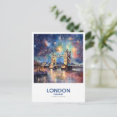 Vuurwerk over Tower Bridge - Londen, Engeland Briefkaart (Staand voorkant)