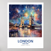 Vuurwerk over Tower Bridge - Londen, Engeland Poster (Voorkant)