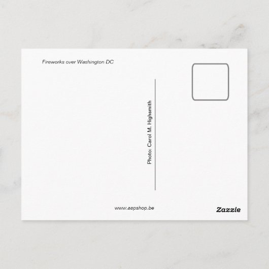 Vuurwerk over Washington DC Briefkaart (Achterkant)