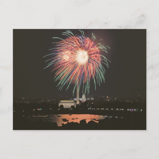 Vuurwerk over Washington DC Briefkaart (Voorkant)