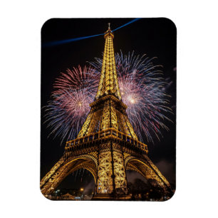 Vuurwerk Parijs Eiffeltoren Cafés Ansichtkaart Magneet