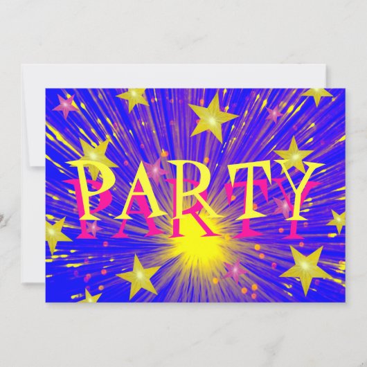 Vuurwerk 'Party' uitnodiging (Voorkant)