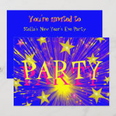 Vuurwerk 'Party' uitnodiging (Voorkant / Achterkant)