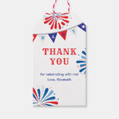 Vuurwerk Patriottisch Baby shower Cadeaulabel (Voorkant)
