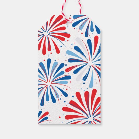 Vuurwerk Patriottisch Baby shower Cadeaulabel (Achterkant)