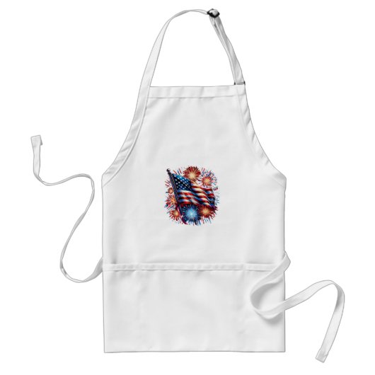 Vuurwerk Patriottisch Vlag van de VS Standaard Schort (Voorkant)