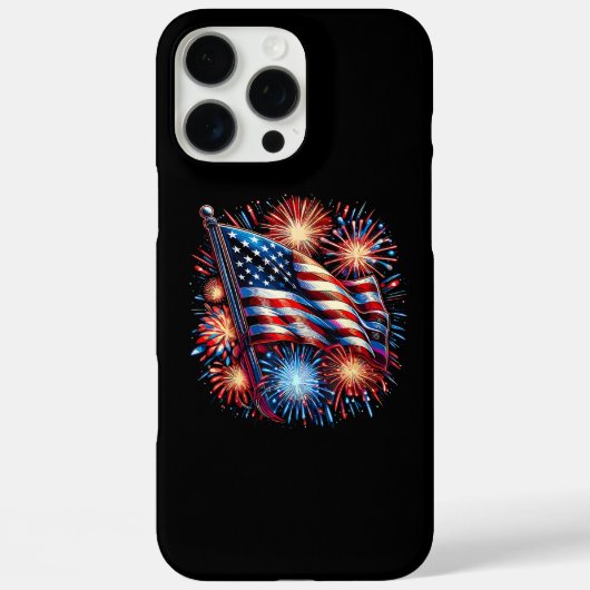 Vuurwerk Patriottisch Vlag Verenigde Staten Case-Mate iPhone Case (Achterkant)