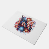 Vuurwerk Patriottisch Vlag Verenigde Staten Deurmat (Schuin)