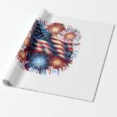 Vuurwerk Patriottisch Vlag VS Cadeaupapier (Uitgerold)
