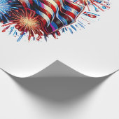 Vuurwerk Patriottisch Vlag VS Cadeaupapier (Hoek)