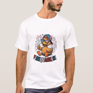 Vuurwerk Patriottische Eend Vintage Shirt Ontwerp_