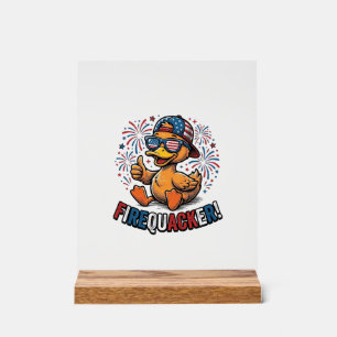 Vuurwerk Patriottische Eend Vintage Shirt Ontwerp_ Acryl Bord