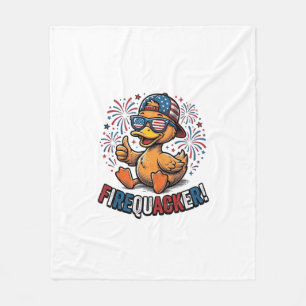 Vuurwerk Patriottische Eend Vintage Shirt Ontwerp_ Fleece Deken