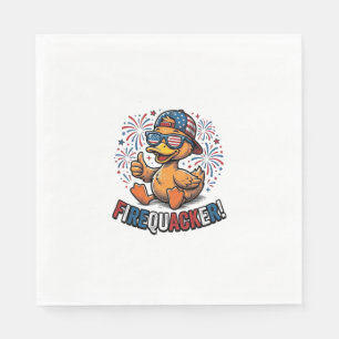 Vuurwerk Patriottische Eend Vintage Shirt Ontwerp_ Servet