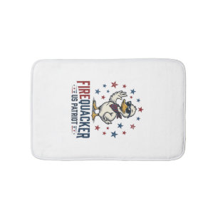 Vuurwerk Patriottische Eend Vintage T-shirt Ontwer Badmat
