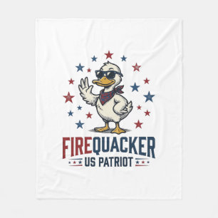 Vuurwerk Patriottische Eend Vintage T-shirt Ontwer Fleece Deken