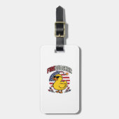 Vuurwerk Patriottische Eend Vuurwerk Vectorontwerp Bagagelabel (Voorkant verticaal)