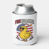 Vuurwerk Patriottische Eend Vuurwerk Vectorontwerp Blikjeskoeler (Blikje Voorkant)