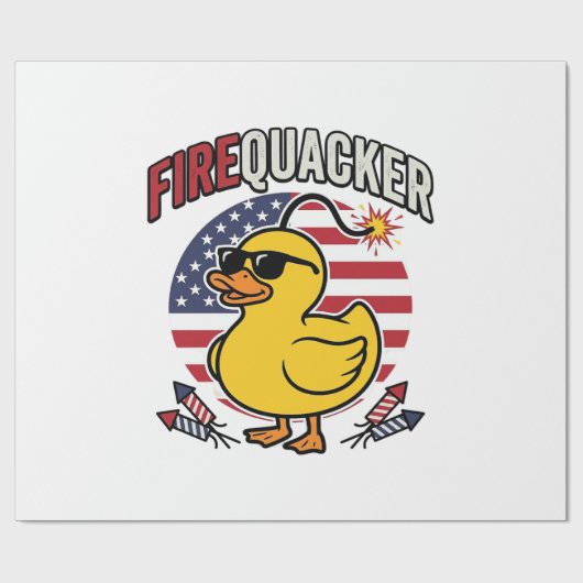 Vuurwerk Patriottische Eend Vuurwerk Vectorontwerp Cadeaupapier (Vlak)