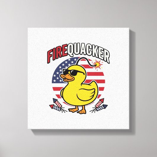 Vuurwerk Patriottische Eend Vuurwerk Vectorontwerp Canvas Afdruk (Voorkant)