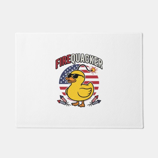 Vuurwerk Patriottische Eend Vuurwerk Vectorontwerp Deurmat (Voorkant)