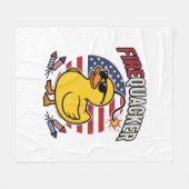 Vuurwerk Patriottische Eend Vuurwerk Vectorontwerp Fleece Deken (Voorkant (Horizontaal))