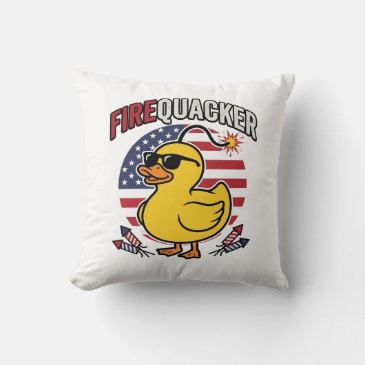 Vuurwerk Patriottische Eend Vuurwerk Vectorontwerp Kussen (Voorkant)