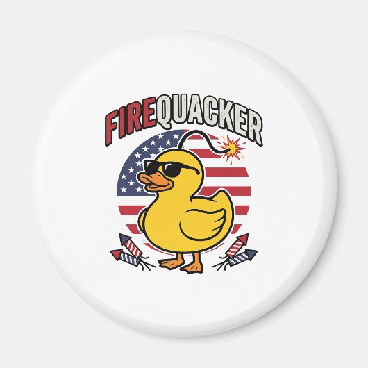Vuurwerk Patriottische Eend Vuurwerk Vectorontwerp Magneet (Voorkant)