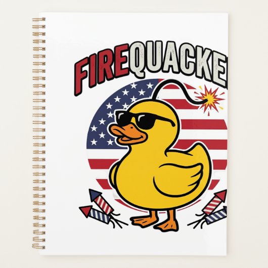 Vuurwerk Patriottische Eend Vuurwerk Vectorontwerp Planner (Voorkant)