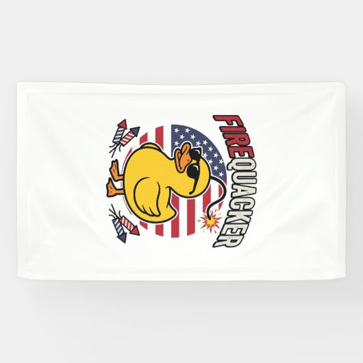 Vuurwerk Patriottische Eend Vuurwerk Vectorontwerp Spandoek (Horizontaal)