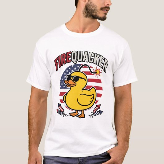 Vuurwerk Patriottische Eend Vuurwerk Vectorontwerp T-shirt (Voorkant)