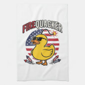 Vuurwerk Patriottische Eend Vuurwerk Vectorontwerp Theedoek (Verticaal)