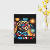 Vuurwerk Patriottische Schotse Fold Cat Amerika Kaart (Gele Bloem)