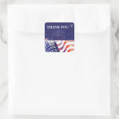 Vuurwerk Patriottische Veteranendag Dank u Vierkante Sticker (Tas)