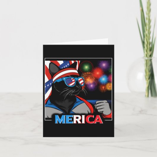Vuurwerk Patriottische Zwarte Kat Kaart (Voorkant)