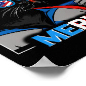 Vuurwerk Patriottische Zwarte Kat Poster (Hoek)