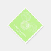 Vuurwerk, Pistache Achtergrond, Naam Monogram Servetten (Hoek)