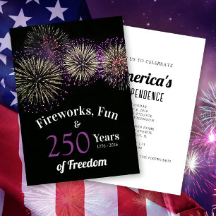 Vuurwerk, Plezier en Vrijheid 250 Jaar 4 juli Kaart