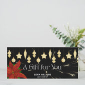 Vuurwerk Poinsettia Kerst Ornamenten Gift Kaart (Staand voorkant)