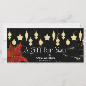 Vuurwerk Poinsettia Kerst Ornamenten Gift Kaart (Voorkant)