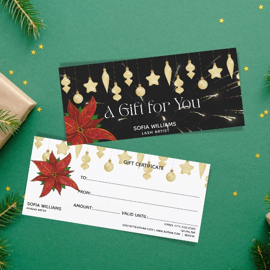 Vuurwerk Poinsettia Kerst Ornamenten Gift Kaart