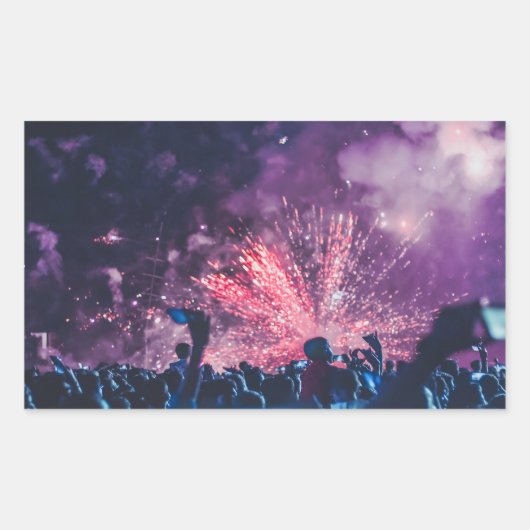 VUURWERK POP RECHTHOEKIGE STICKER (Voorkant)