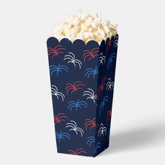 Vuurwerk Popcorn Box (Navy Blue, Rood & Wit) Bedankdoosjes (Popped)