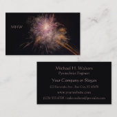 Vuurwerk/pyrotechnische visitekaartjes (Voorkant / Achterkant)