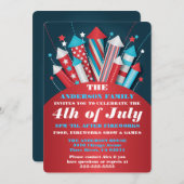 Vuurwerk raketten op 4 juli kaart (Voorkant / Achterkant)