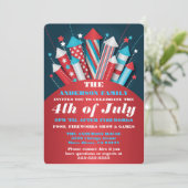 Vuurwerk raketten op 4 juli kaart (Staand voorkant)